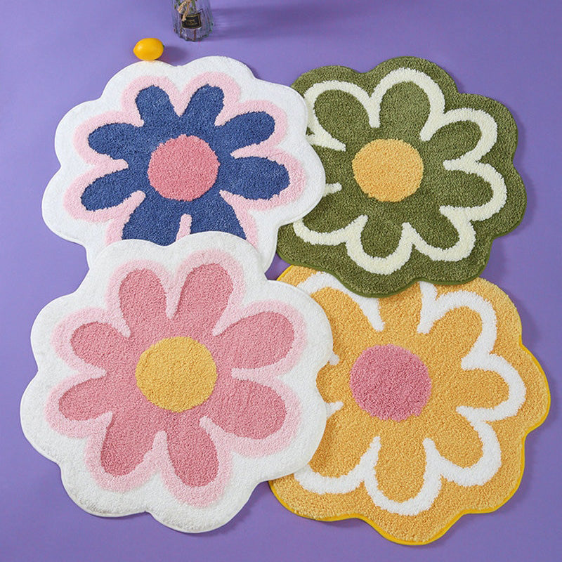 Pastel Bloem Antislip Vloerkleed