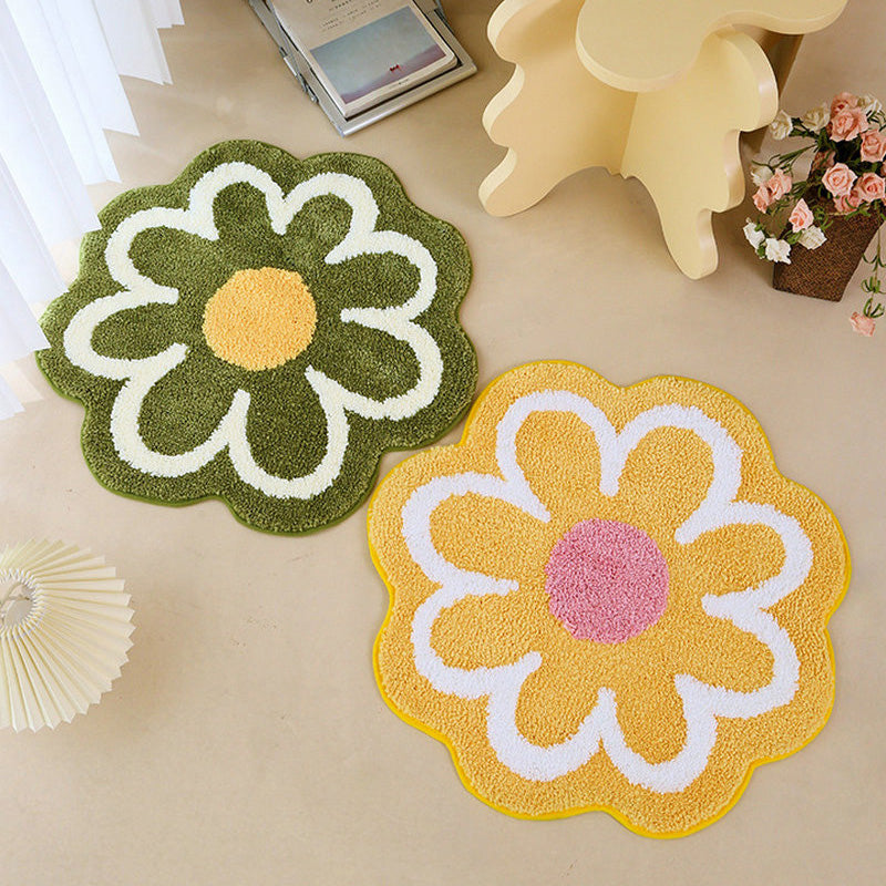 Pastel Bloem Antislip Vloerkleed