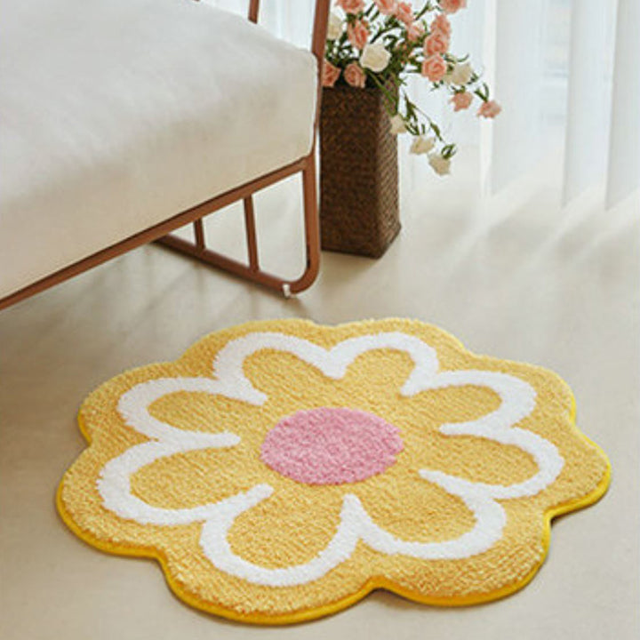 Pastel Bloem Antislip Vloerkleed